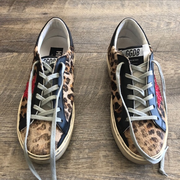 red glitter golden goose